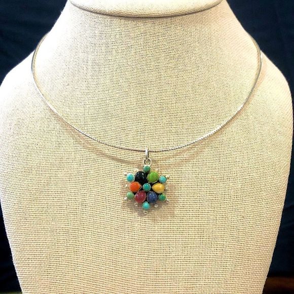 BARSE Multi-Gemstone Pendant On Sterling Silver Necklace - Picture 2 of 15